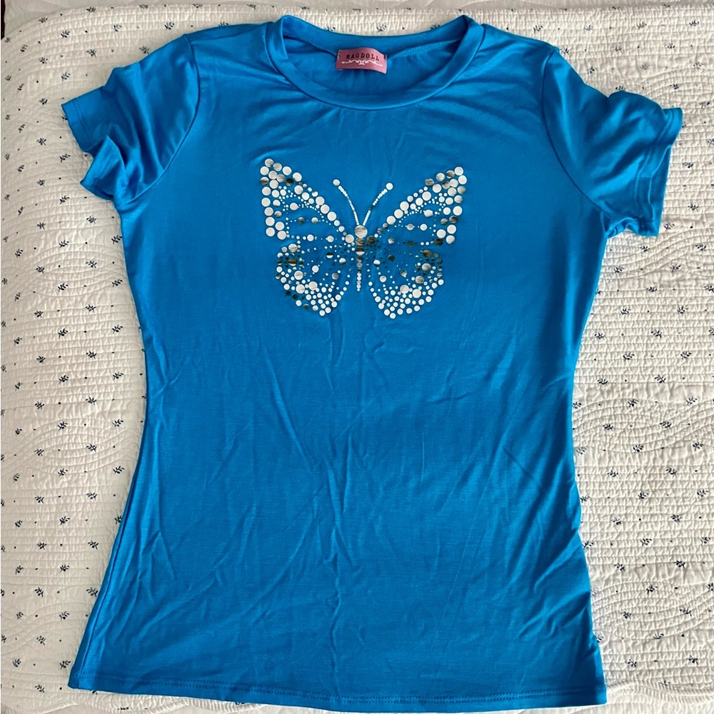 Ragdoll Blue Silver Graphic Polo T-Shirt